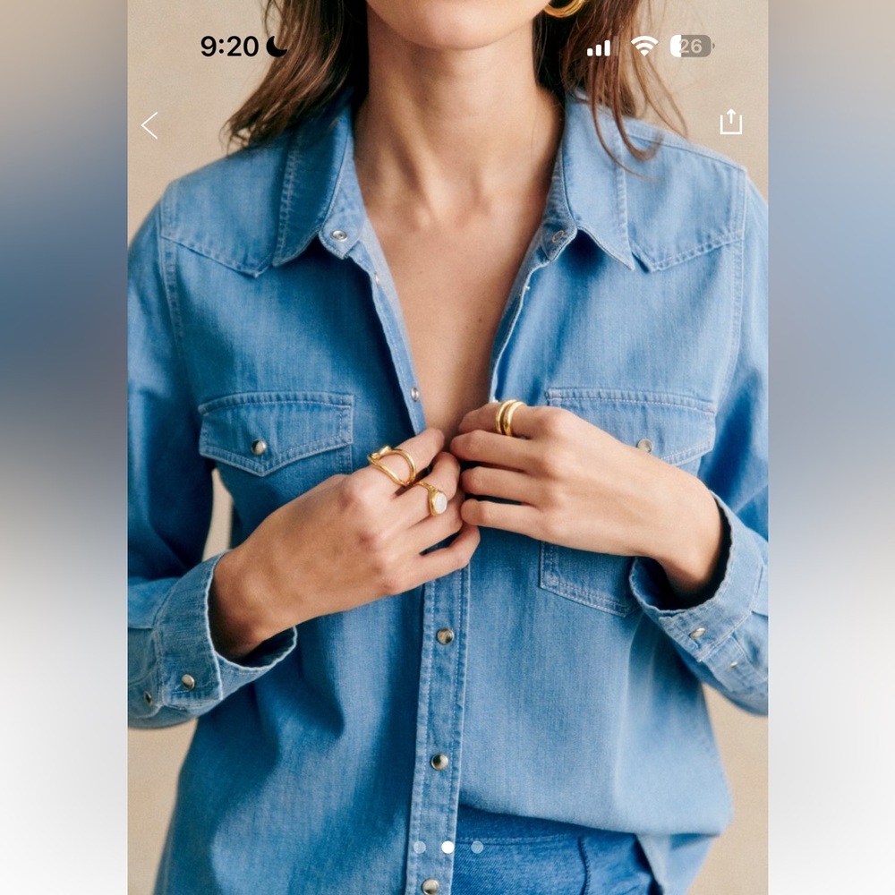 Sezane Servanne Denim shirt size 40